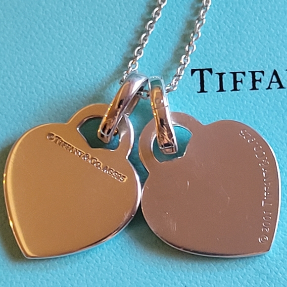Tiffany & Co. Jewelry - Tiffany & Co Double heart tag necklace